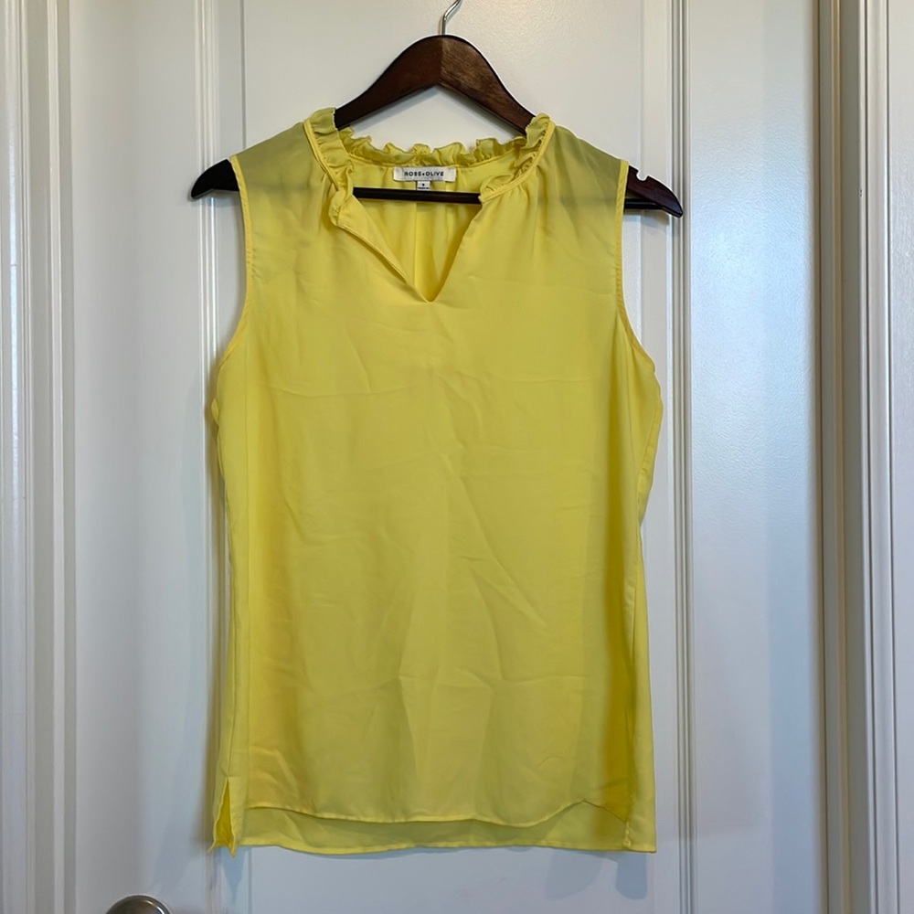 Rose + Olive Ruffle Neck Blouse